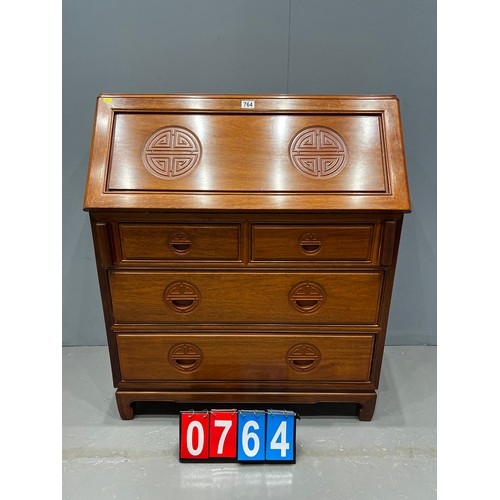 764 - Oriental rosewood bureau