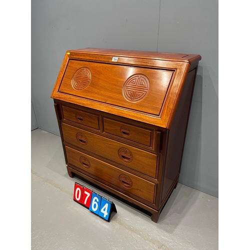 764 - Oriental rosewood bureau