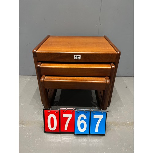 767 - Mid century teak nest of tables