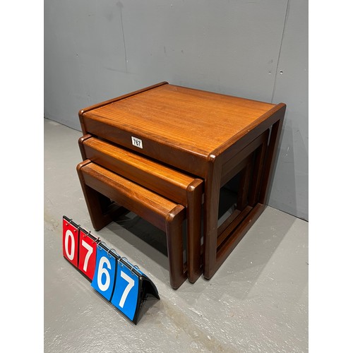 767 - Mid century teak nest of tables