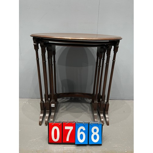 768 - Edwardian inlaid mahogany nest of 3 tables