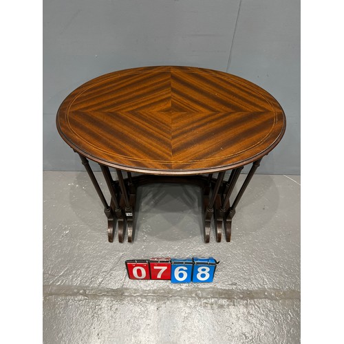 768 - Edwardian inlaid mahogany nest of 3 tables