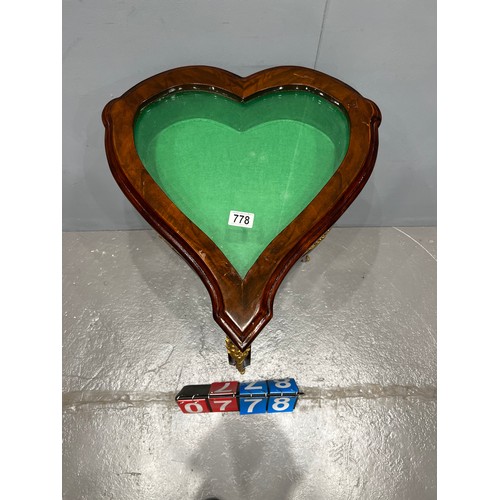 778 - French heart shape jewellery/collectors cabinet