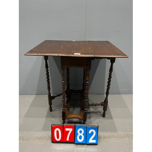 782 - Early 20th century antique barley twist drop leaf table of smaller size