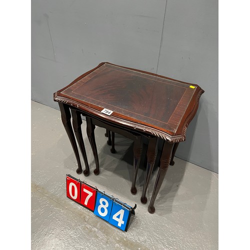 784 - Mahogany nest of 3 tables