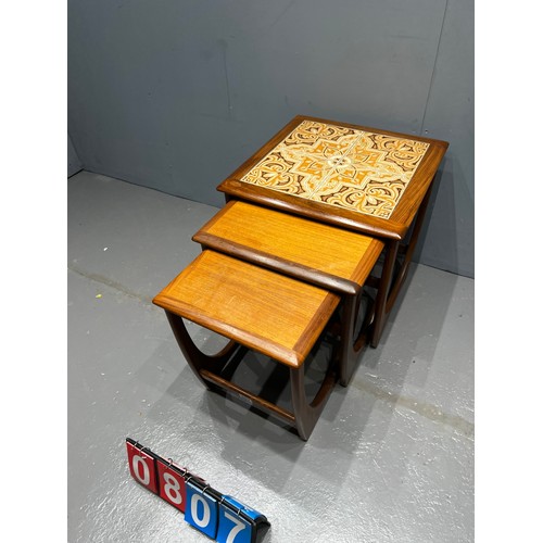 807 - Mid century g-plan astra tile top nest of tables