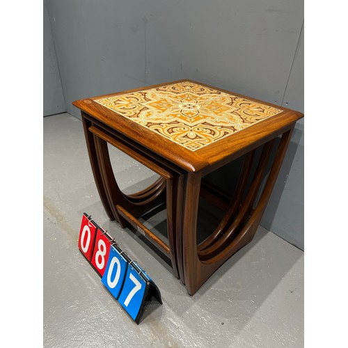 807 - Mid century g-plan astra tile top nest of tables