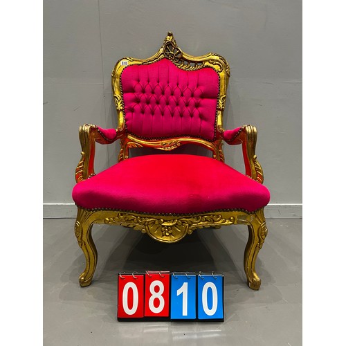 810 - French gilt frame princess chair