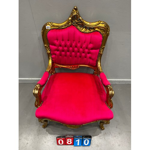 810 - French gilt frame princess chair