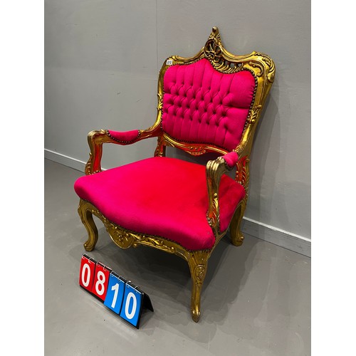 810 - French gilt frame princess chair