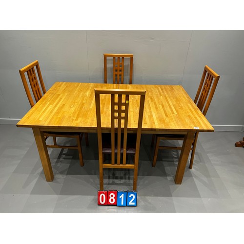 812 - Dining table & 4 chairs