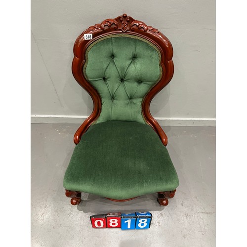 818 - Victorian mahogany ladies chair