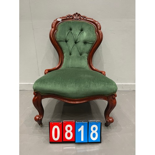 818 - Victorian mahogany ladies chair