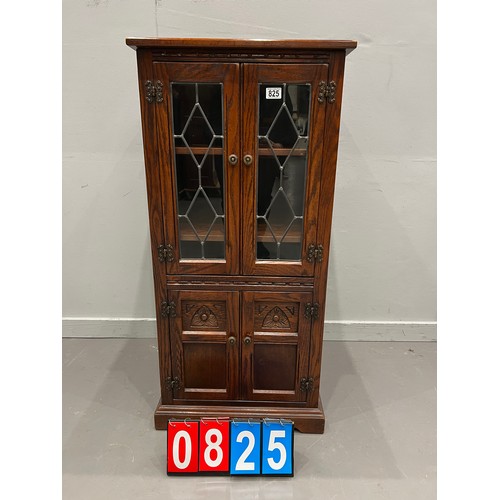 825 - Old charm leaded glass cabinet