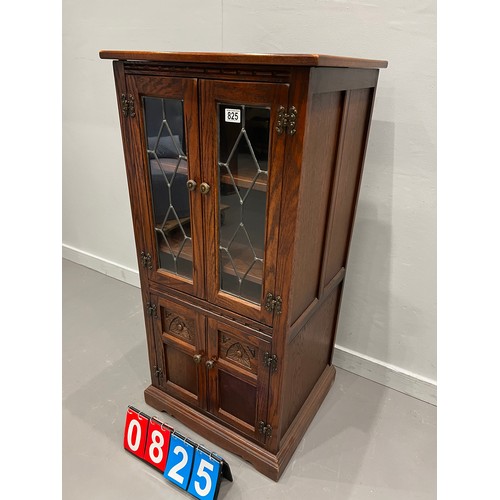 825 - Old charm leaded glass cabinet