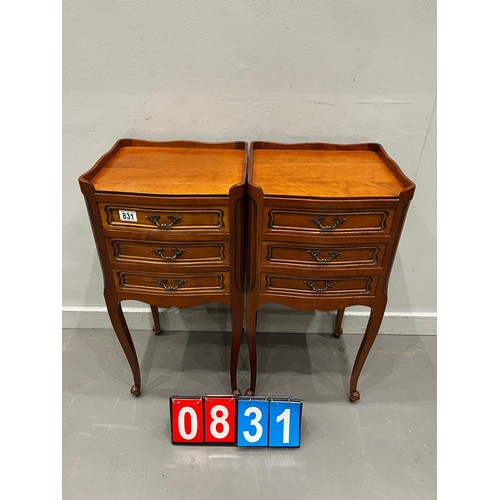 831 - Pair of french matching bedside cabinets