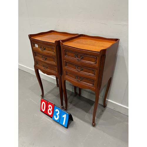 831 - Pair of french matching bedside cabinets