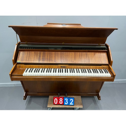 832 - Walnut cased mini royal piano