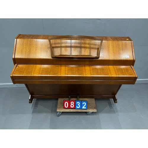 832 - Walnut cased mini royal piano