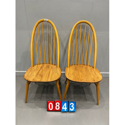 843 - Pair of ercol blonde Quaker chair superb condition