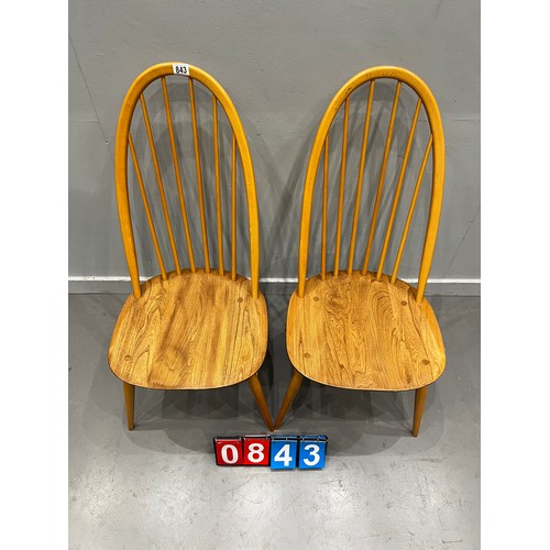 843 - Pair of ercol blonde Quaker chair superb condition