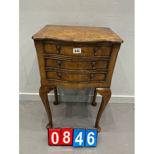 846 - Antique walnut early 20th century night stand chest of drawers