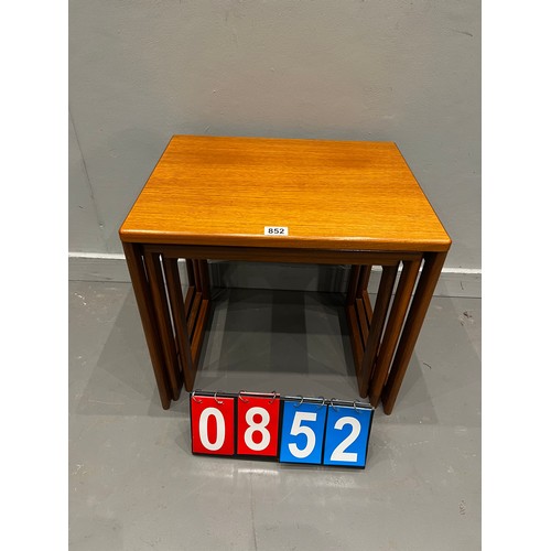 852 - Mid century teak nest of tables