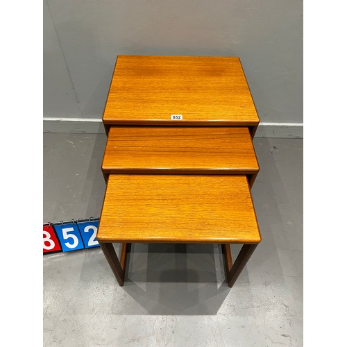 852 - Mid century teak nest of tables