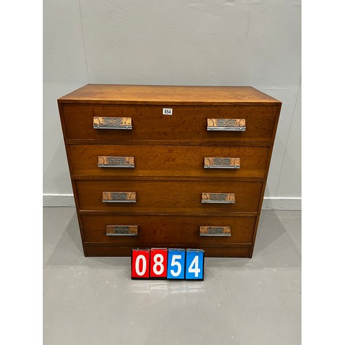 854 - G-plan e-gomme oak 4 drawer chest