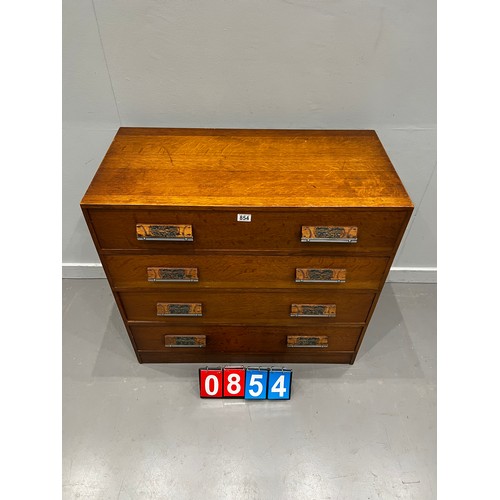 854 - G-plan e-gomme oak 4 drawer chest