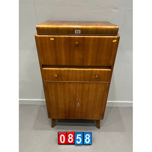 858 - Nathan mid century cocktail cabinet, metamorphic doors