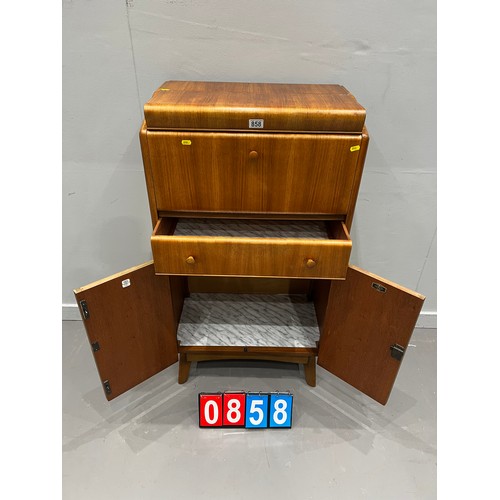 858 - Nathan mid century cocktail cabinet, metamorphic doors