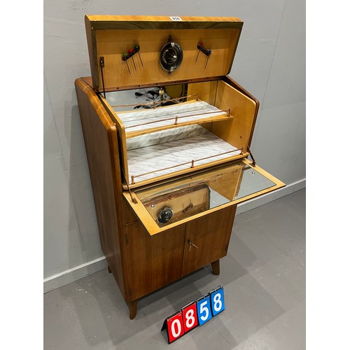 858 - Nathan mid century cocktail cabinet, metamorphic doors