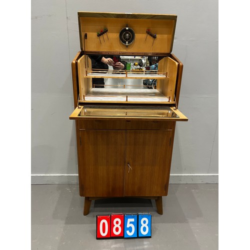 858 - Nathan mid century cocktail cabinet, metamorphic doors