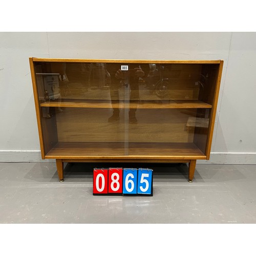 865 - Teak mid century sliding door bookcase