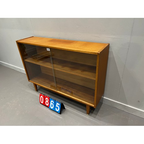 865 - Teak mid century sliding door bookcase