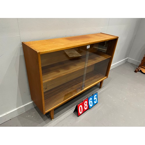 865 - Teak mid century sliding door bookcase