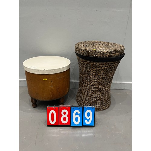 869 - 2 Storage box's/hat box/stools