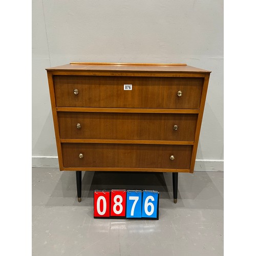 876 - Mid century teak 3 drawer chest nice size