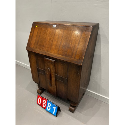 881 - Deco style oak bureau