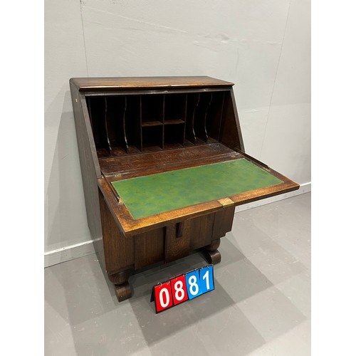 881 - Deco style oak bureau