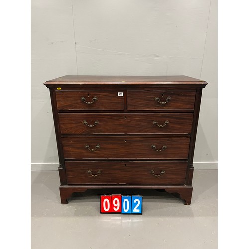 902 - Early Victorian 2 over 3 chest of drawers