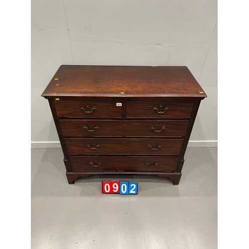 902 - Early Victorian 2 over 3 chest of drawers