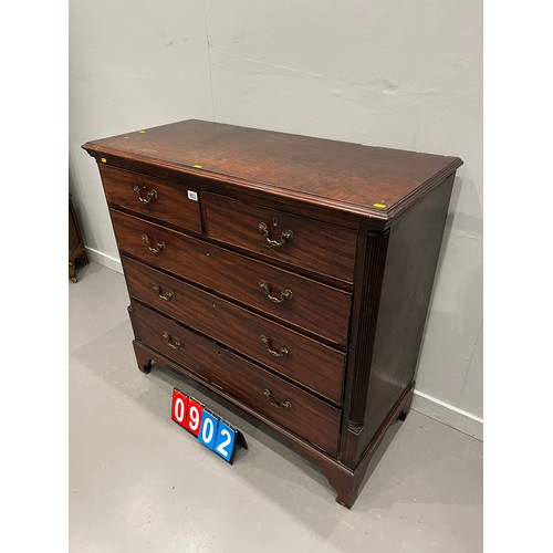 902 - Early Victorian 2 over 3 chest of drawers