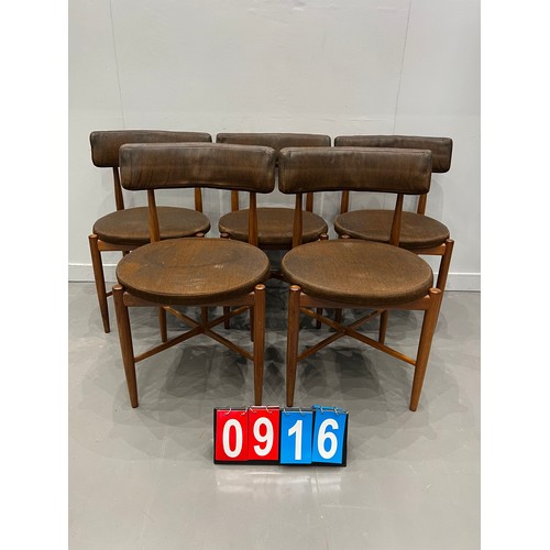 916 - 5 G-plan mid century chairs by victor Wilkins