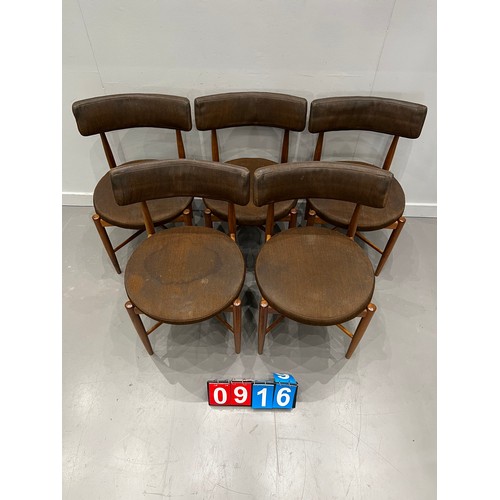 916 - 5 G-plan mid century chairs by victor Wilkins