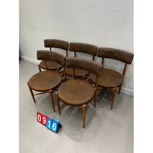 916 - 5 G-plan mid century chairs by victor Wilkins