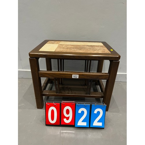 922 - Oak tile top magazine/coffee table