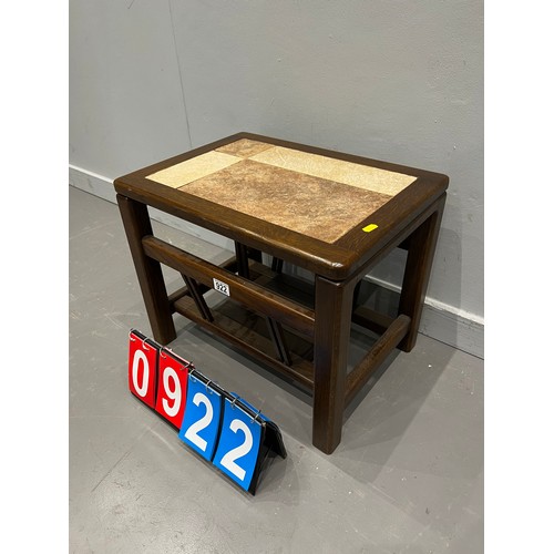 922 - Oak tile top magazine/coffee table