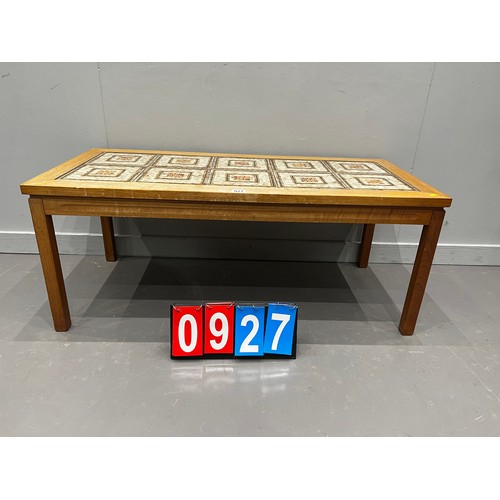 927 - Mid century tile top coffee table danish?